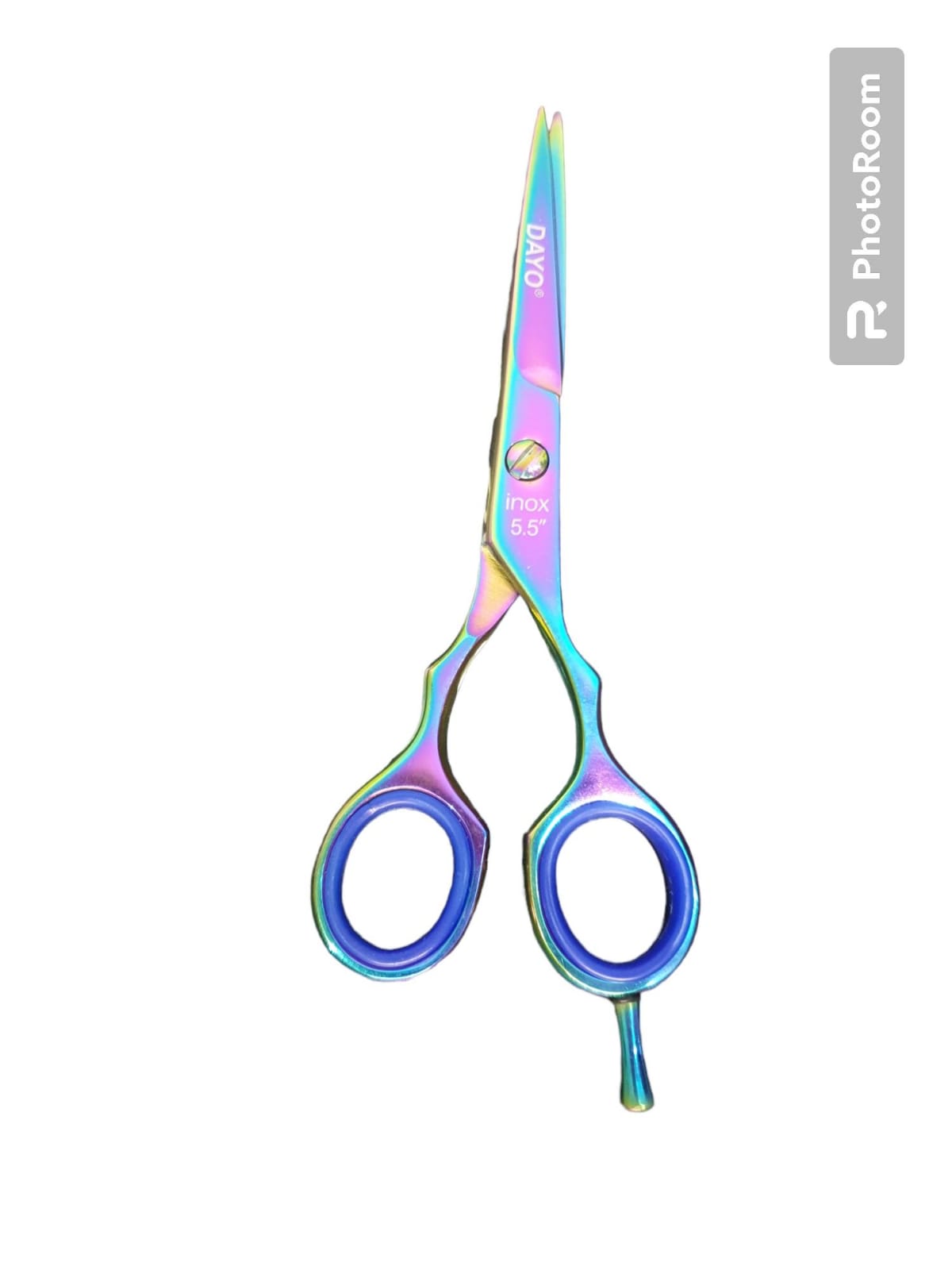 TIJERA CORTE  F.NAVAJA  AZUL TORNASOLADA TITANIUM 5.5 DAYO CyT